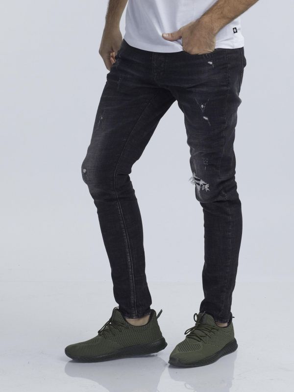 סקיני שחור משופשף