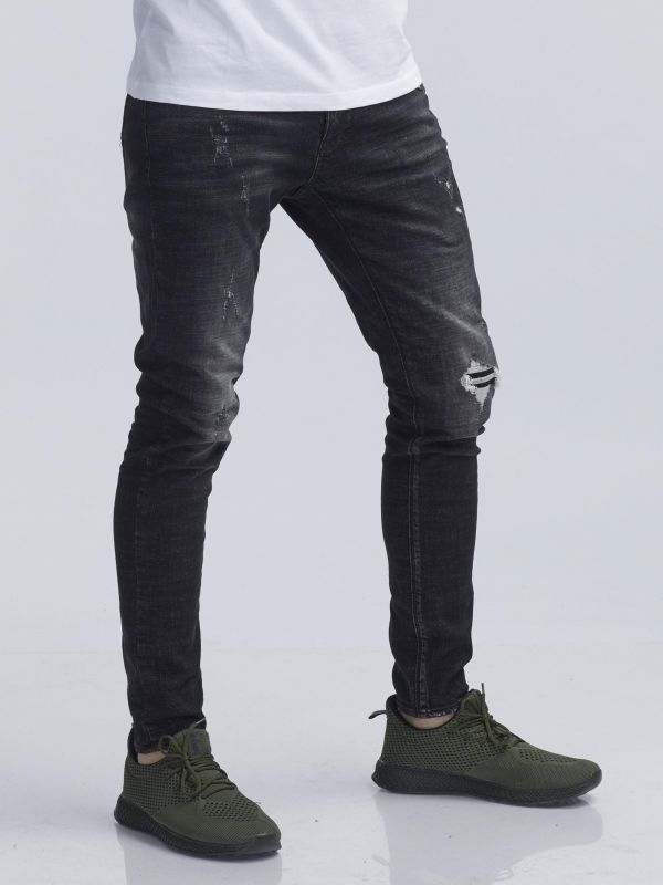 סקיני שחור משופשף