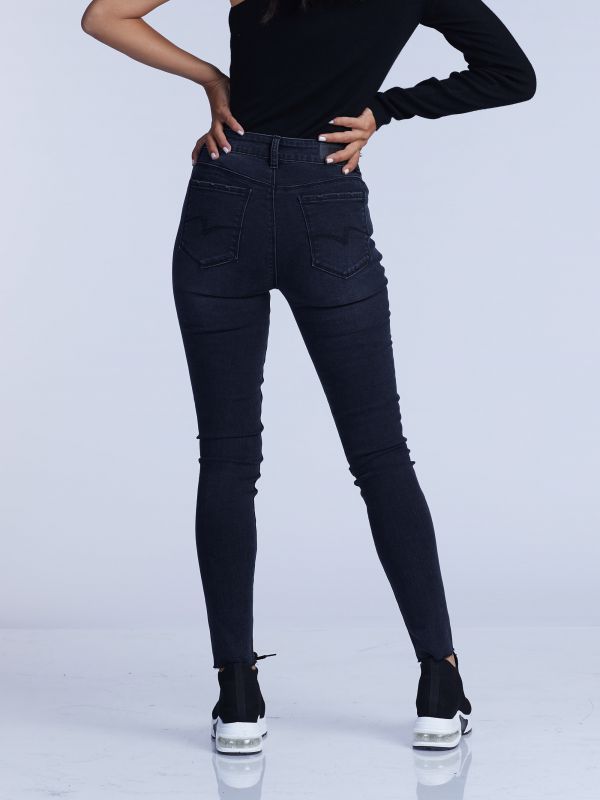 מכנסי ג’ינס RAVE SUPER שחורים לנשים