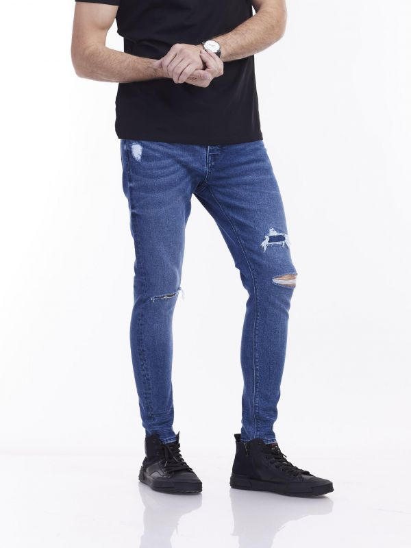 ג’ינס מרטין כחול עם קרעים