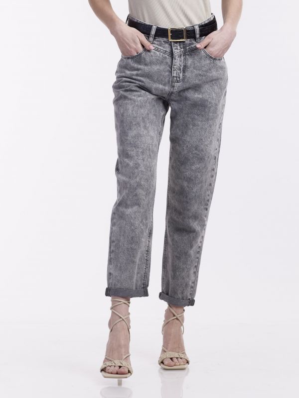 ג’ינס MOM אפור