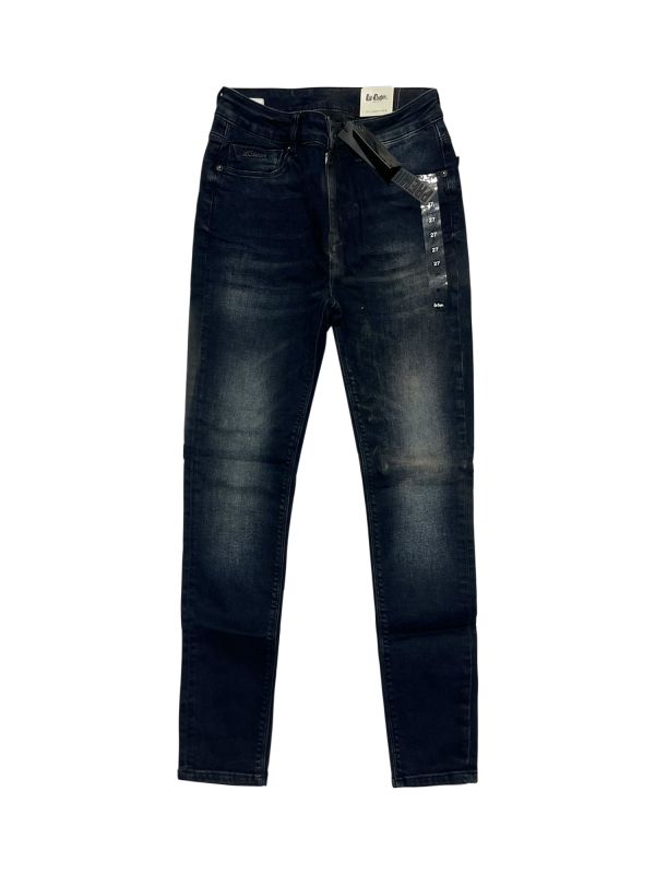 ג’ינס סקיני כהה לנשים - מראה משופשף