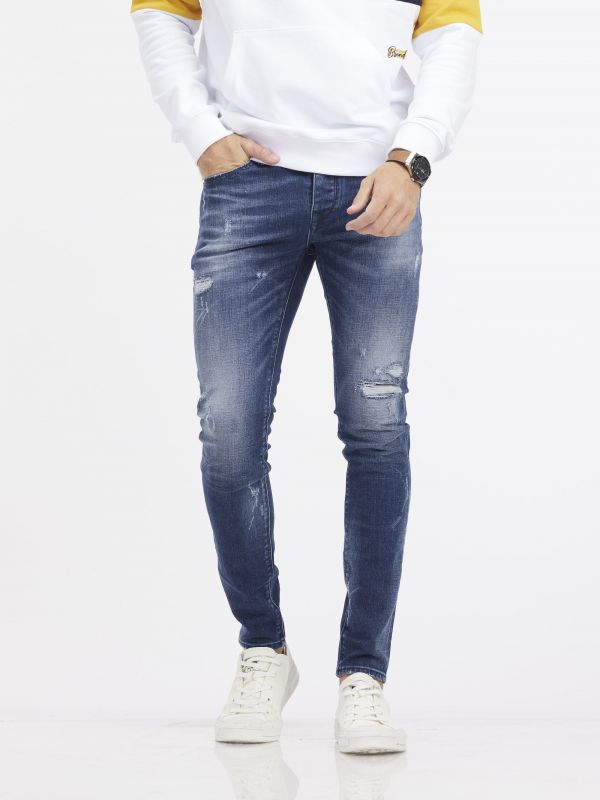 מכנסי ג’ינס MARTIN כחול בהיר עם קרעים לגברים