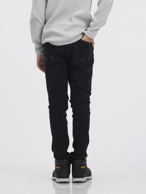 ג’ינס OSCAR שחור עם קרע ברך