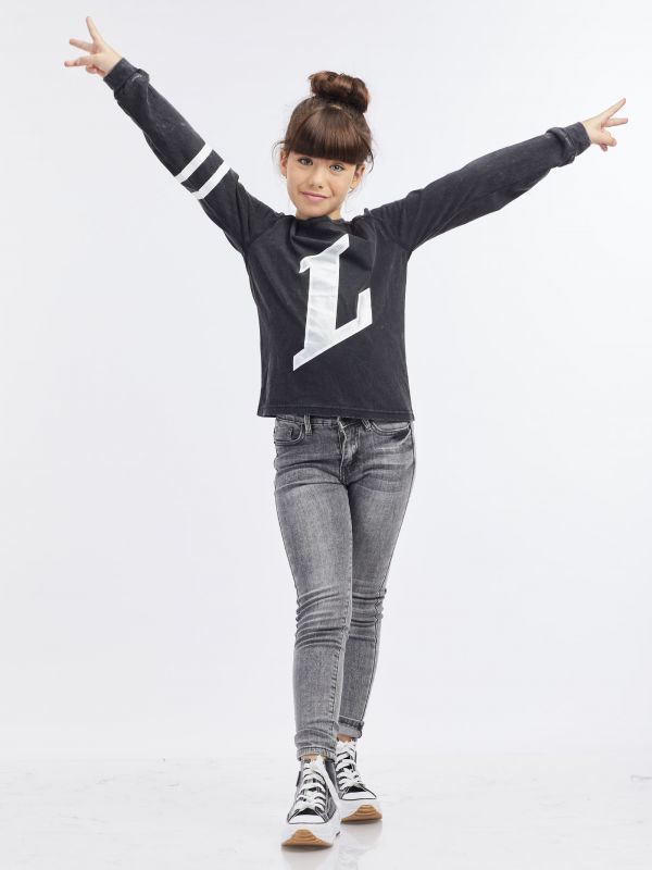 מכנסי ג’ינס אפורים לילדות