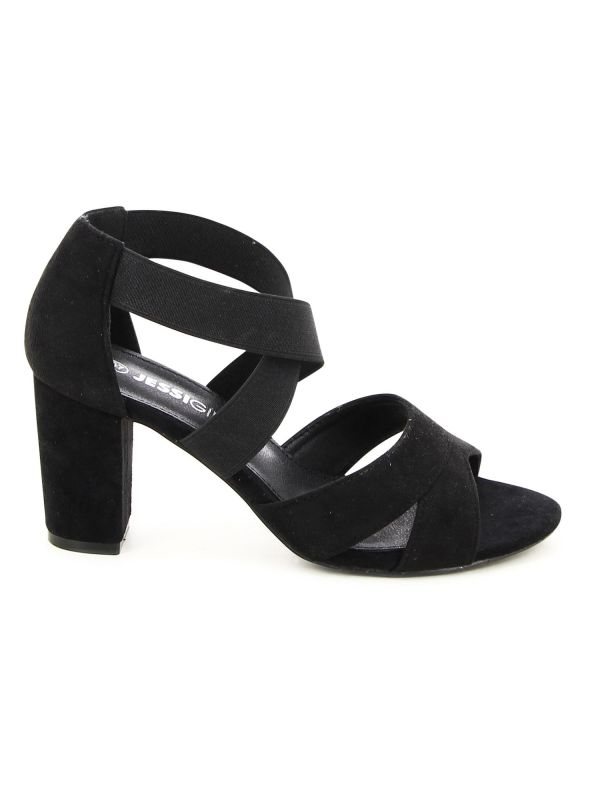 סנדלי עקב עם רצועות גומי לנשים