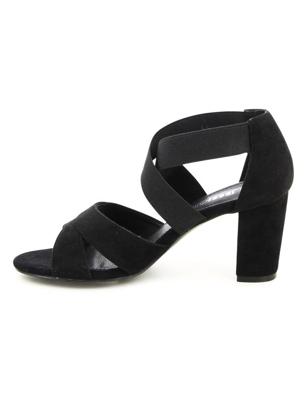 סנדלי עקב עם רצועות גומי לנשים