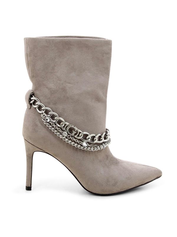 מגפוני עקב סטילטו עם שרשראות לנשים