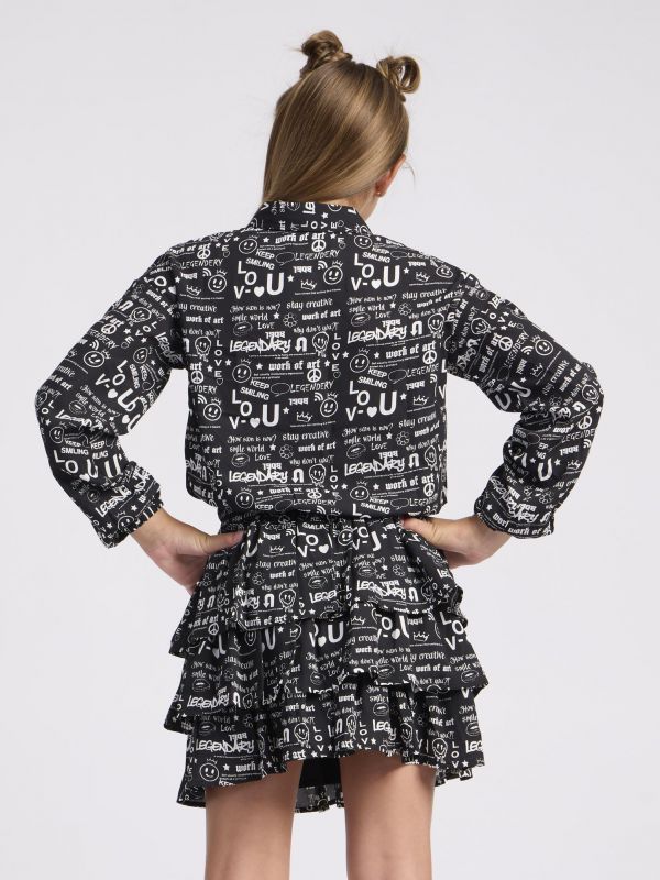 חולצה ארוכה עם הדפס מדליק