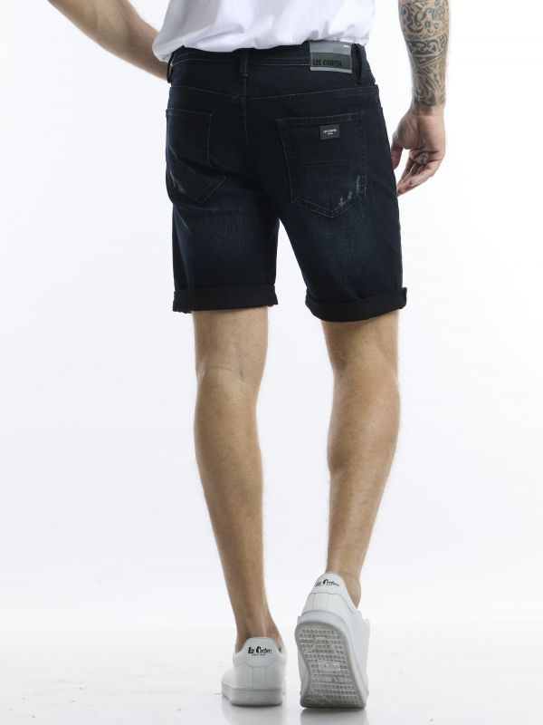 ג’ינס קצר סלים כחול שחור