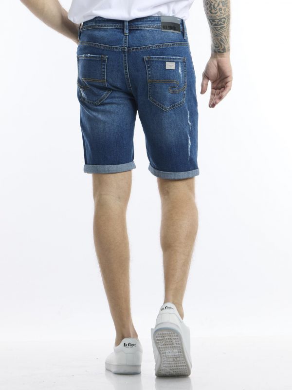 ג’ינס קצר כחול סלים אופנתי