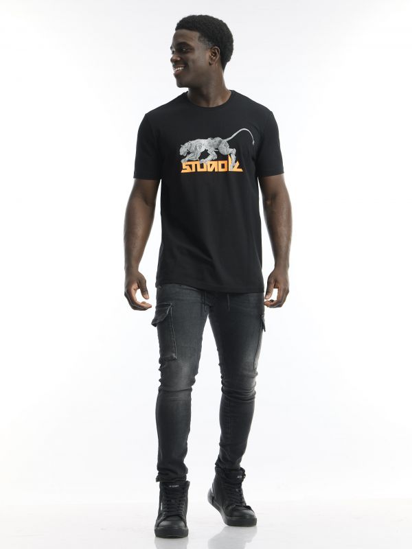 טי שירט עם הדפס נמר