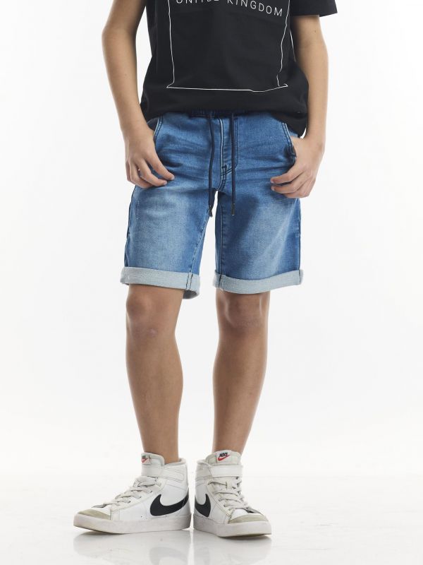 מכנסי ברמודה ג’וג כחולים משופשפים