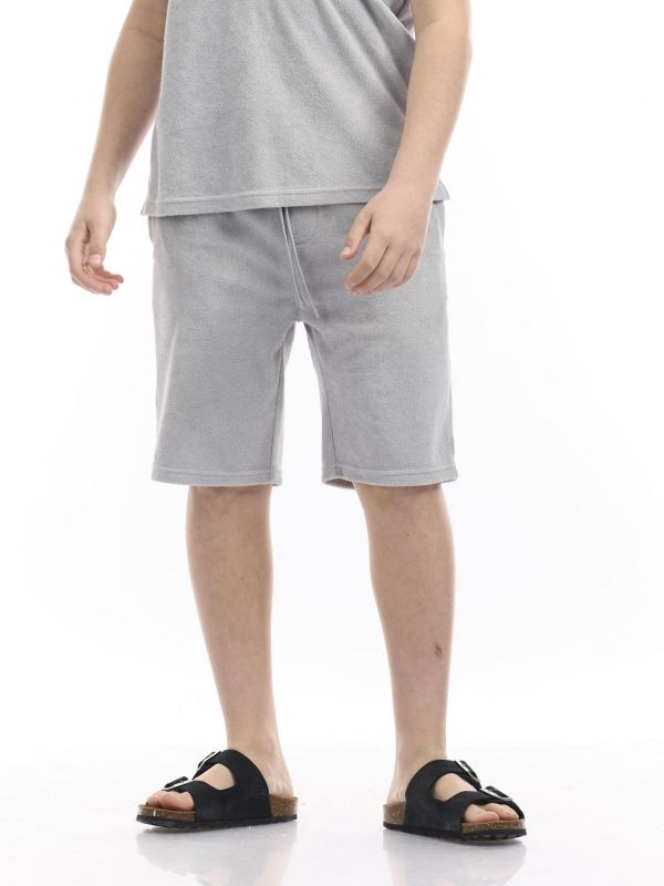 מכנסי ברמודה במראה בד מגבת