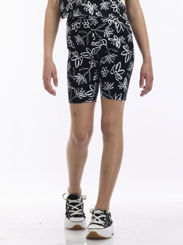 מכנסי טייץ קצרים בדוגמת פרחים לילדות