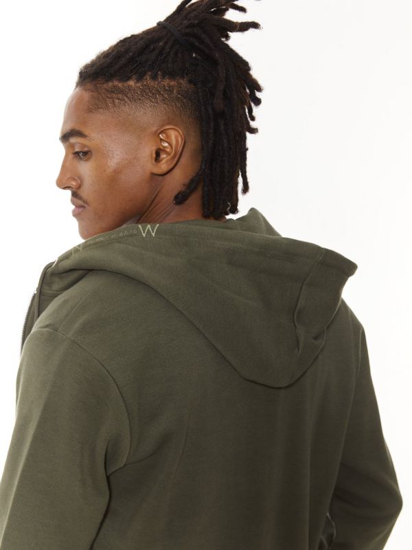 סווטשירט עם קפוצ’ון ורוכסן לגברים