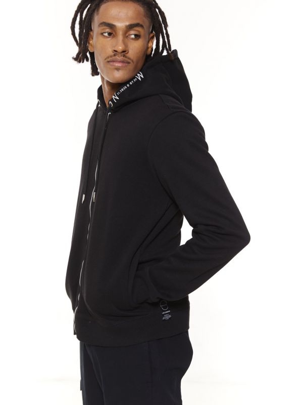 סווטשירט עם קפוצ’ון ורוכסן לגברים