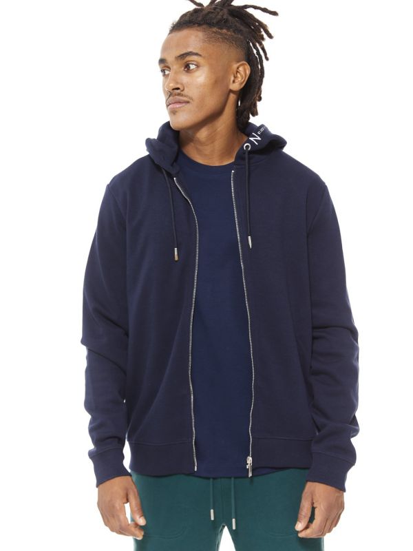 סווטשירט עם קפוצ’ון ורוכסן לגברים