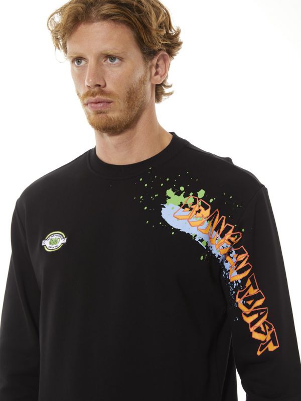 סווטשירט לגברים עם הדפס דו צדדי צבעוני