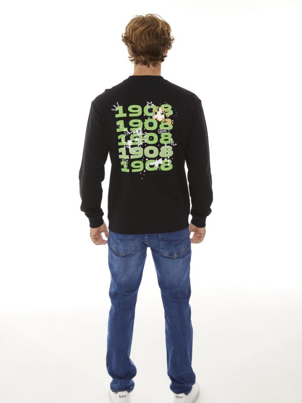 סווטשירט לגברים עם הדפס דו צדדי צבעוני