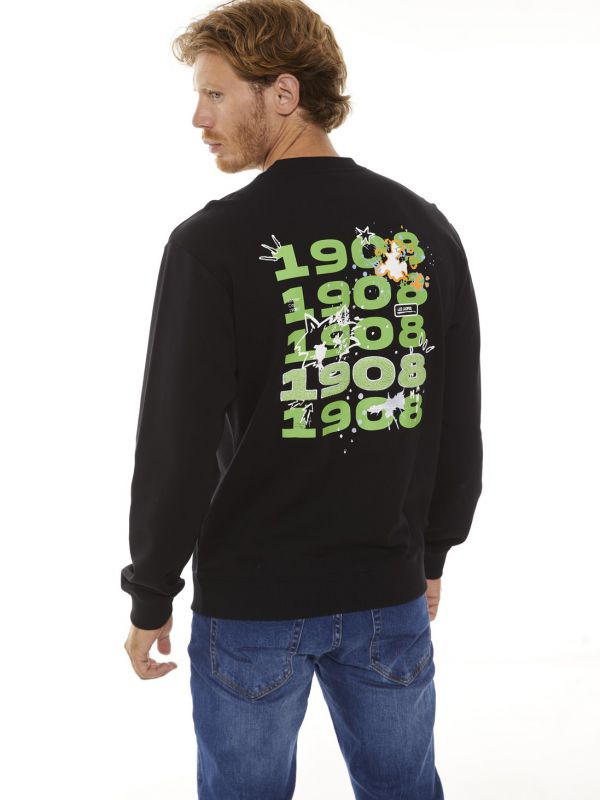 סווטשירט לגברים עם הדפס דו צדדי צבעוני