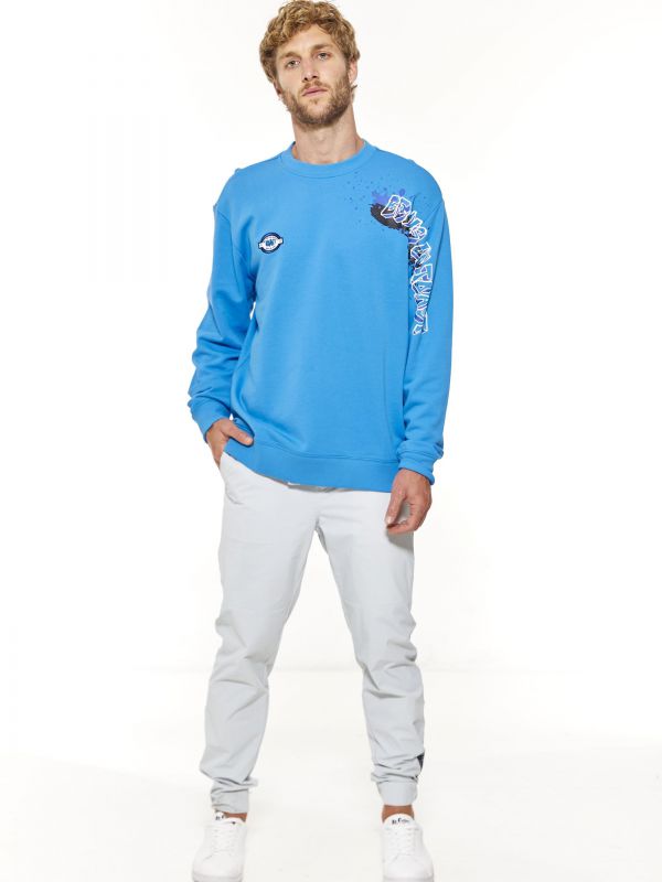 סווטשירט לגברים עם הדפס דו צדדי צבעוני