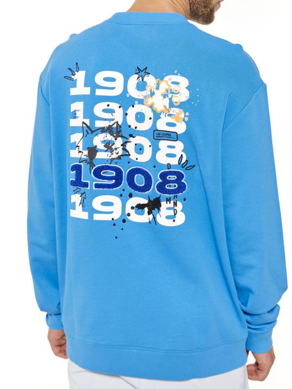 סווטשירט לגברים עם הדפס דו צדדי צבעוני