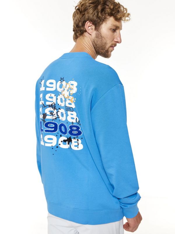 סווטשירט לגברים עם הדפס דו צדדי צבעוני