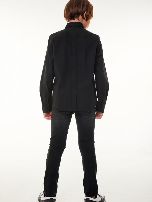 מכנסי ג’ינס בצבע שחור בגזרת סקיני עם קרעים לילדים