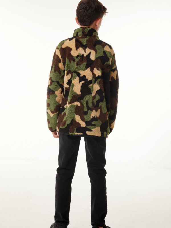 סווטשירט צבאי חצי רוכסן