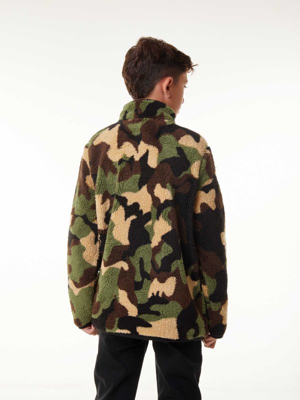 סווטשירט צבאי חצי רוכסן