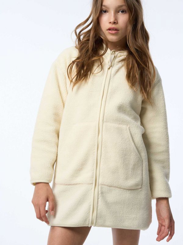 סווטשירט פליז ארוך עם סמיילי