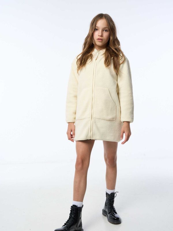 סווטשירט פליז ארוך עם סמיילי