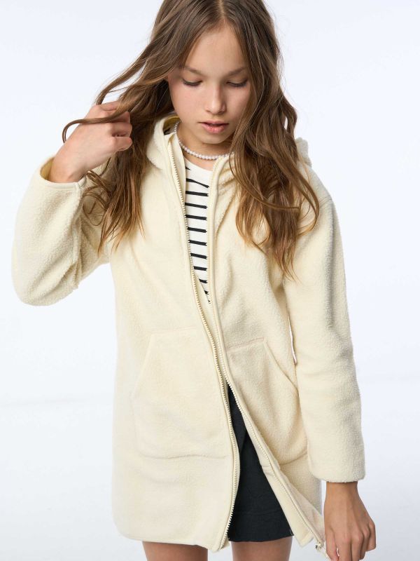 סווטשירט פליז ארוך עם סמיילי