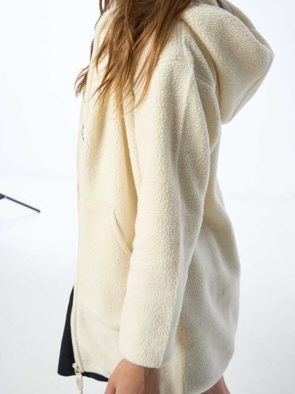 סווטשירט פליז ארוך עם סמיילי