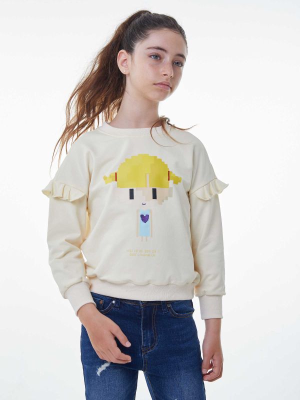 טי שירט ארוכה עם הדפס