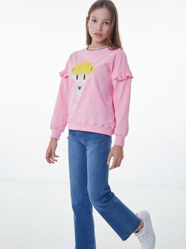 טי שירט ארוכה עם הדפס