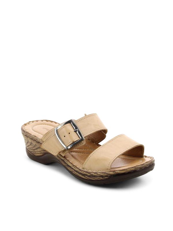 כפכפי נוחות לנשים עם שתי רצועות ועקב