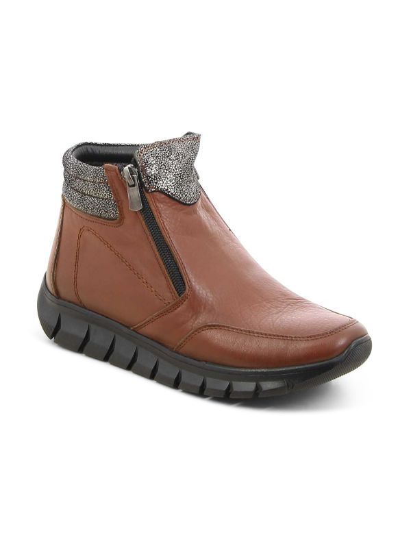 מגפוני עור נוחות מחממים עם רוכסן מעור