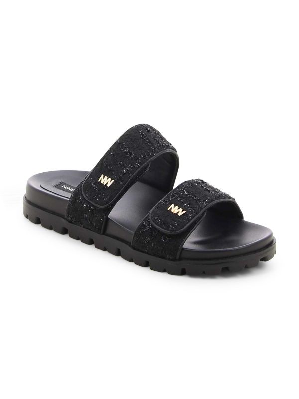 כפכפי רצועות טוויד לנשים