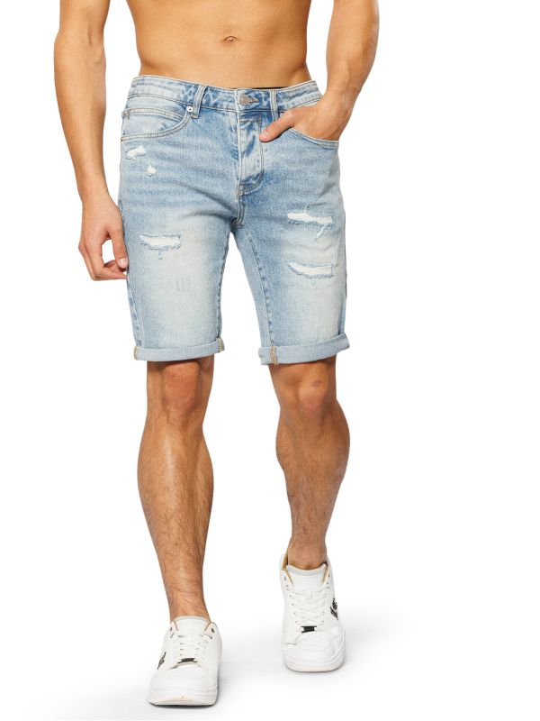 מכנסי ברמודה ג’ינס כחול WASH לגברים