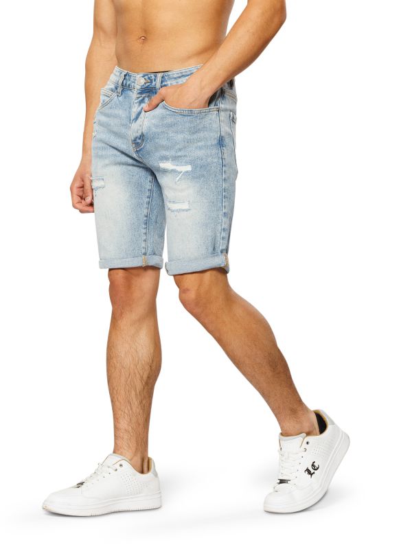 מכנסי ברמודה ג’ינס כחול WASH לגברים