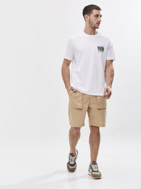 מכנסי ברמודה קארגו לגבר עם סגירת שרוך