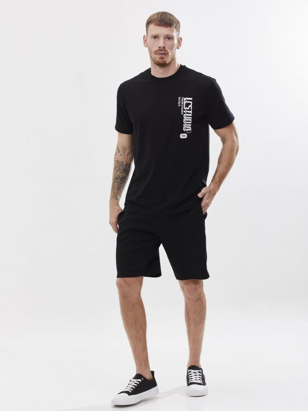 טי שירט עם הדפס דו צדדי לגבר