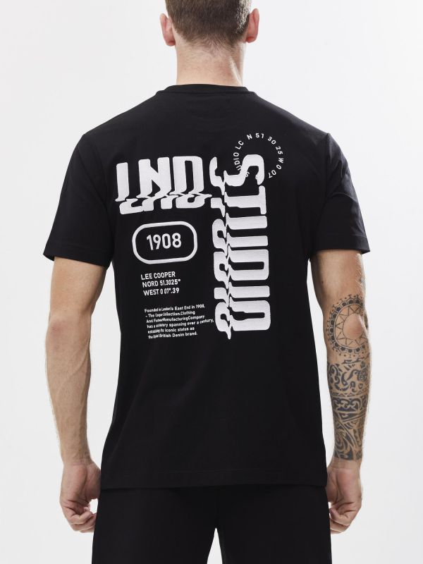 טי שירט עם הדפס דו צדדי לגבר