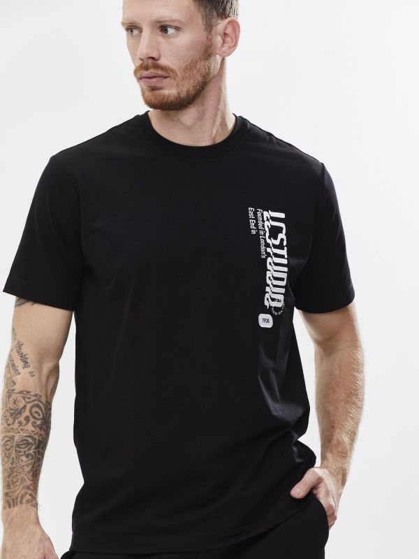 טי שירט עם הדפס דו צדדי לגבר