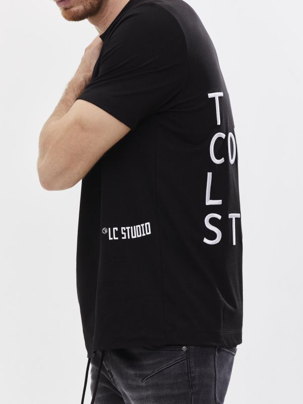 טי שירט עם הדפס דו צדדי לגבר