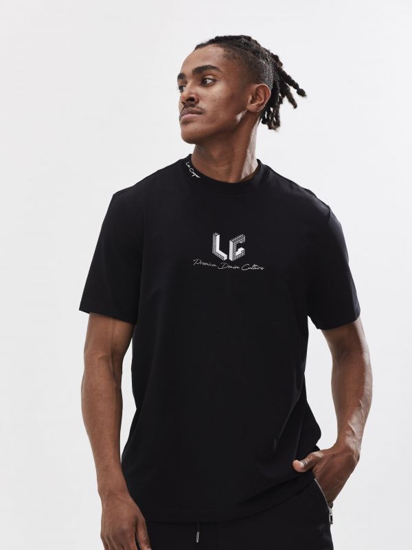 טי שירט עם הדפס דו צדדי לגבר