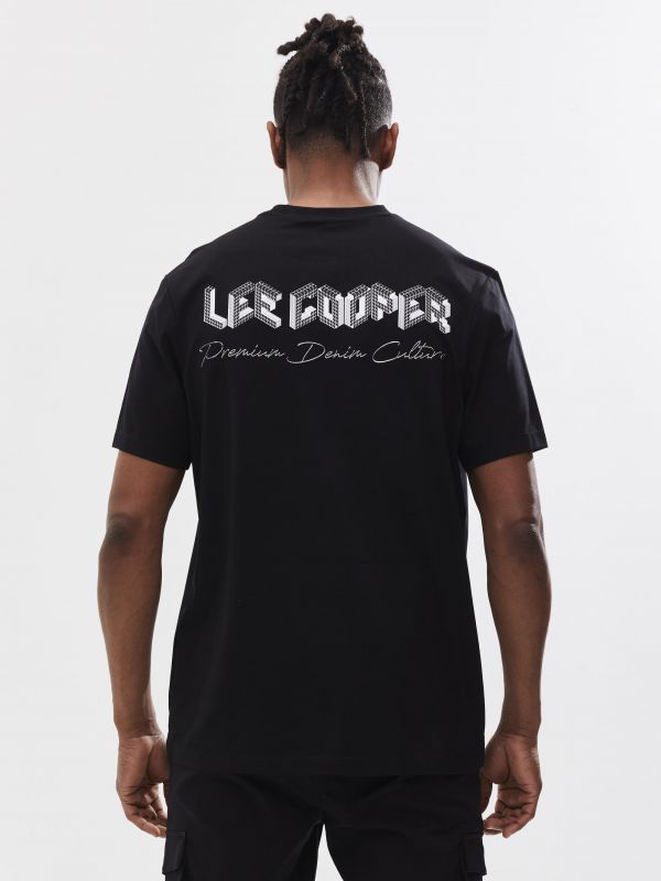 טי שירט עם הדפס דו צדדי לגבר