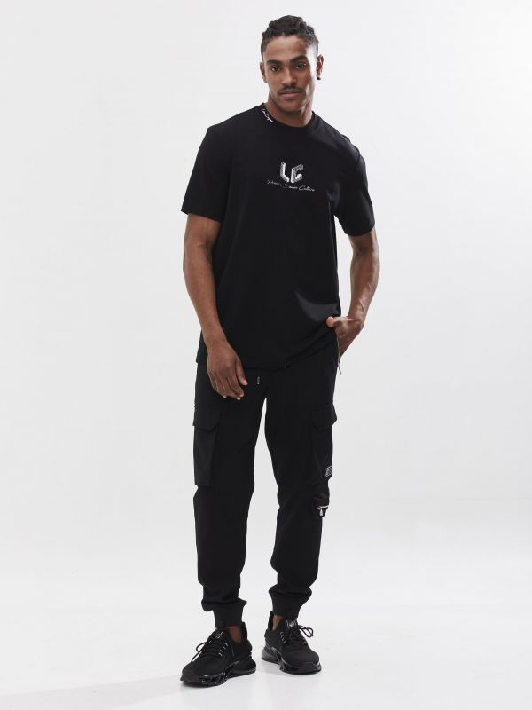 טי שירט עם הדפס דו צדדי לגבר